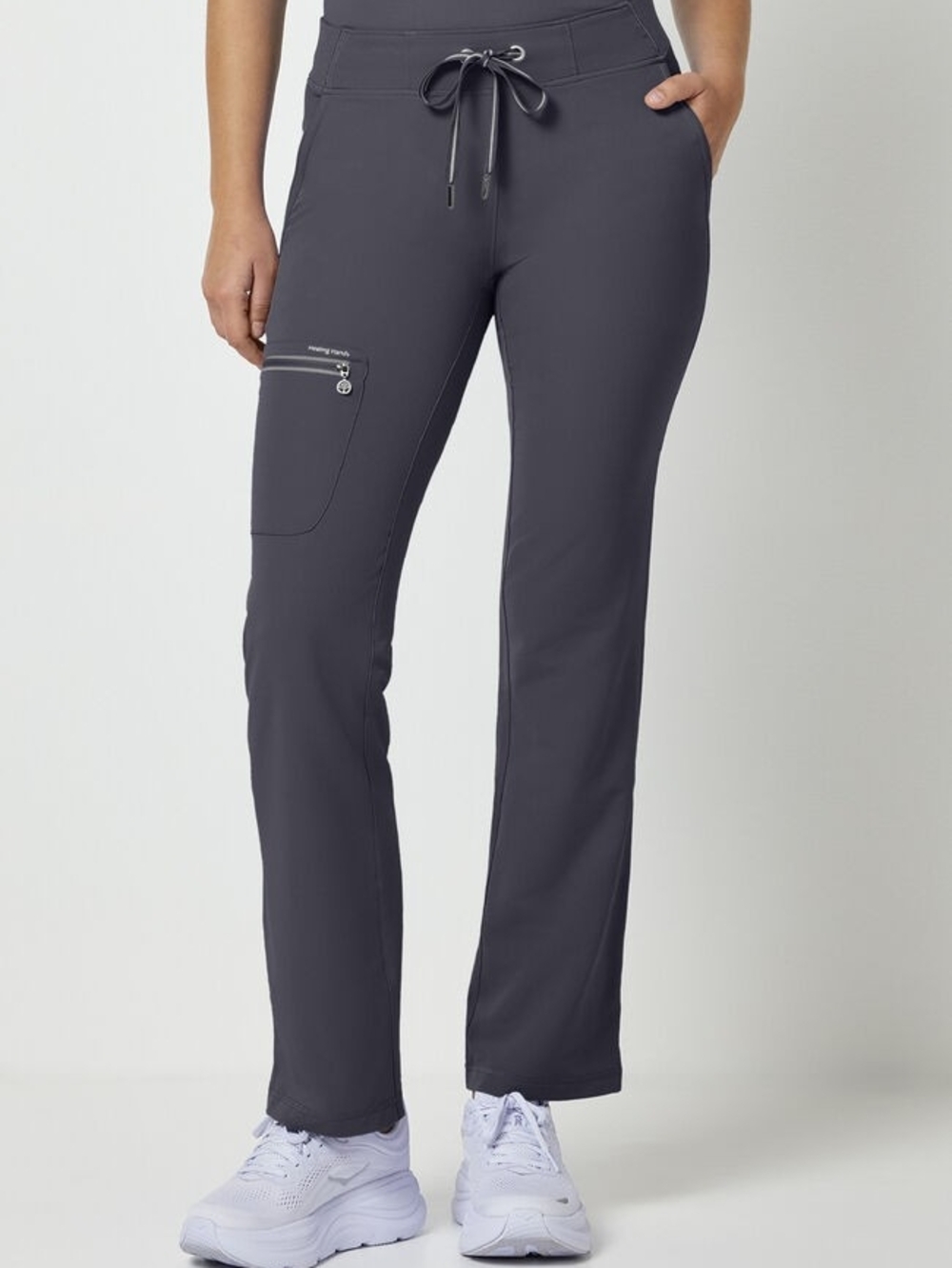 healing hands Pewter Drawstring Straight-Leg Scrub Pants